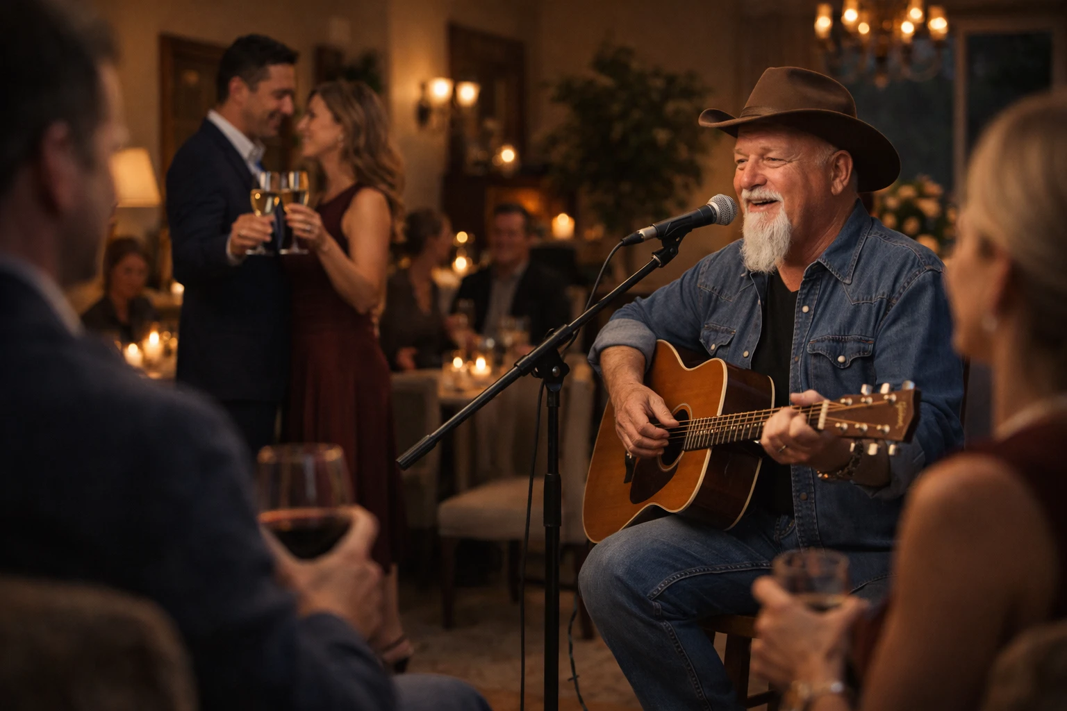 Anniversary party entertainment with live acoustic music by Phillip Rogers for a meaningful romantic celebration