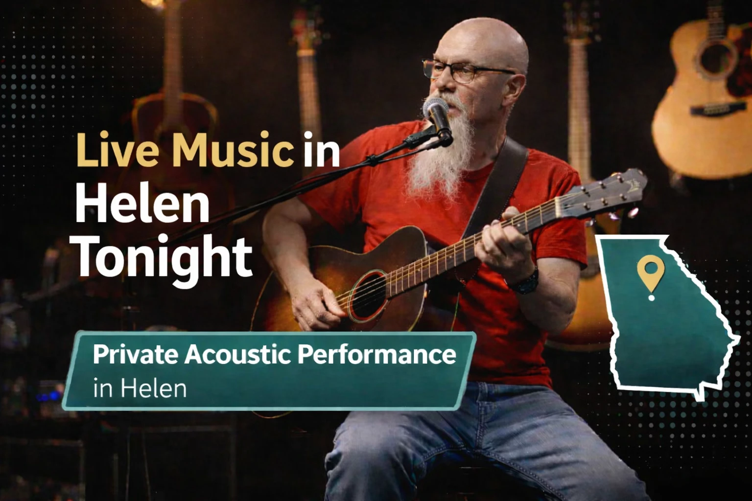 Live music in Helen Georgia with Phillip Rogers performing voice-forward acoustic music for cabins weddings proposals mountain gatherings and private events