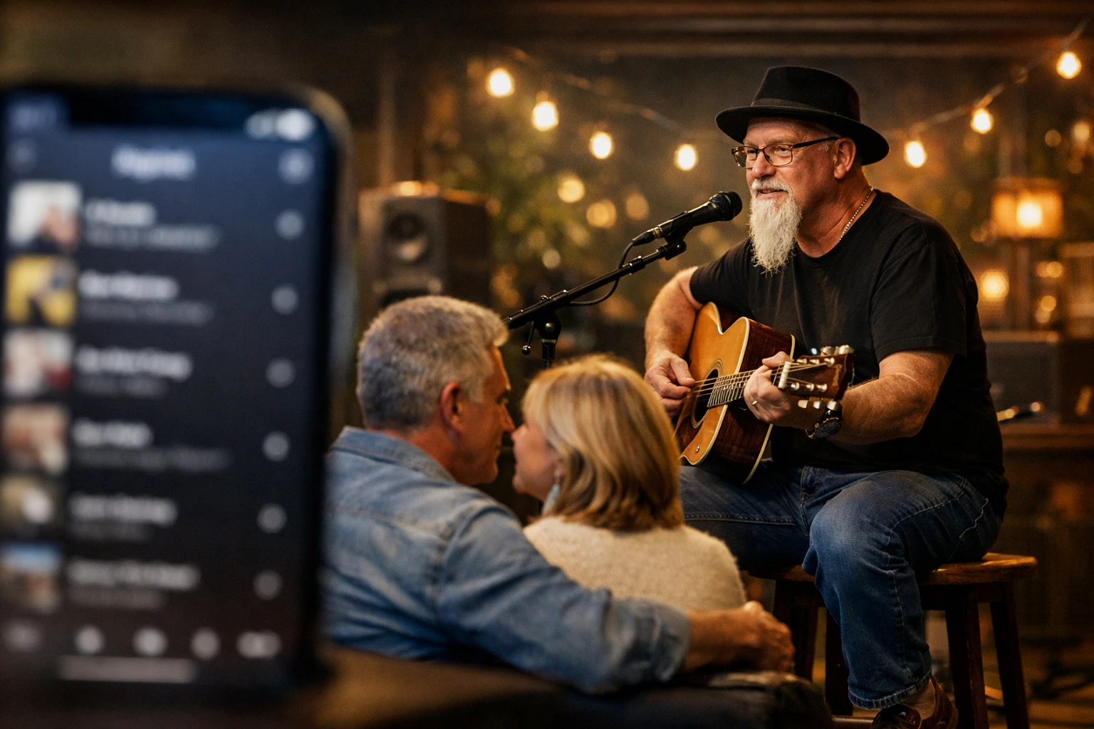 Live music vs playlist for proposal with Phillip Rogers performing voice-forward romantic live music while a couple prepares for an emotionally timed proposal moment