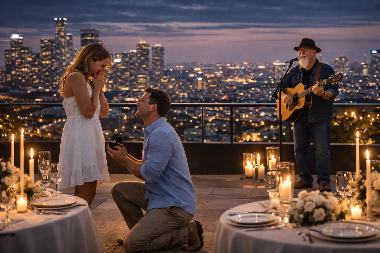 Luxury marriage proposal music with Phillip Rogers performing voice-forward romantic live music in an elegant high-end proposal setting