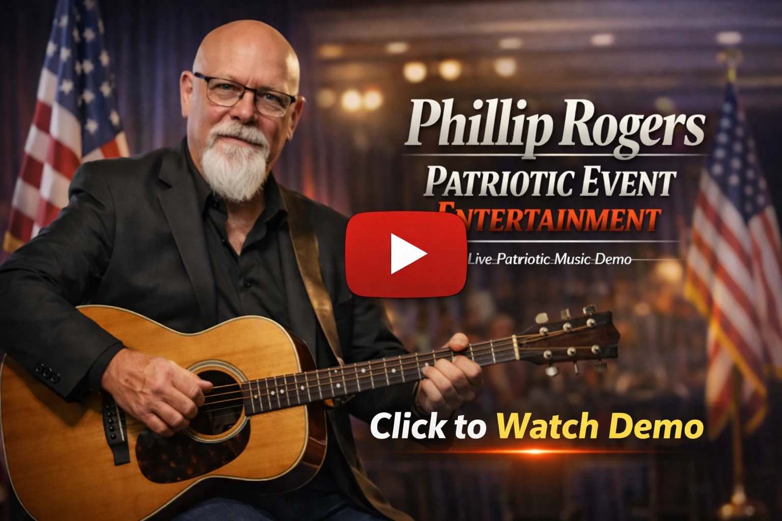 Georgia patriotic ceremony music with Phillip Rogers performing live acoustic patriotic music for civic, military, and community events