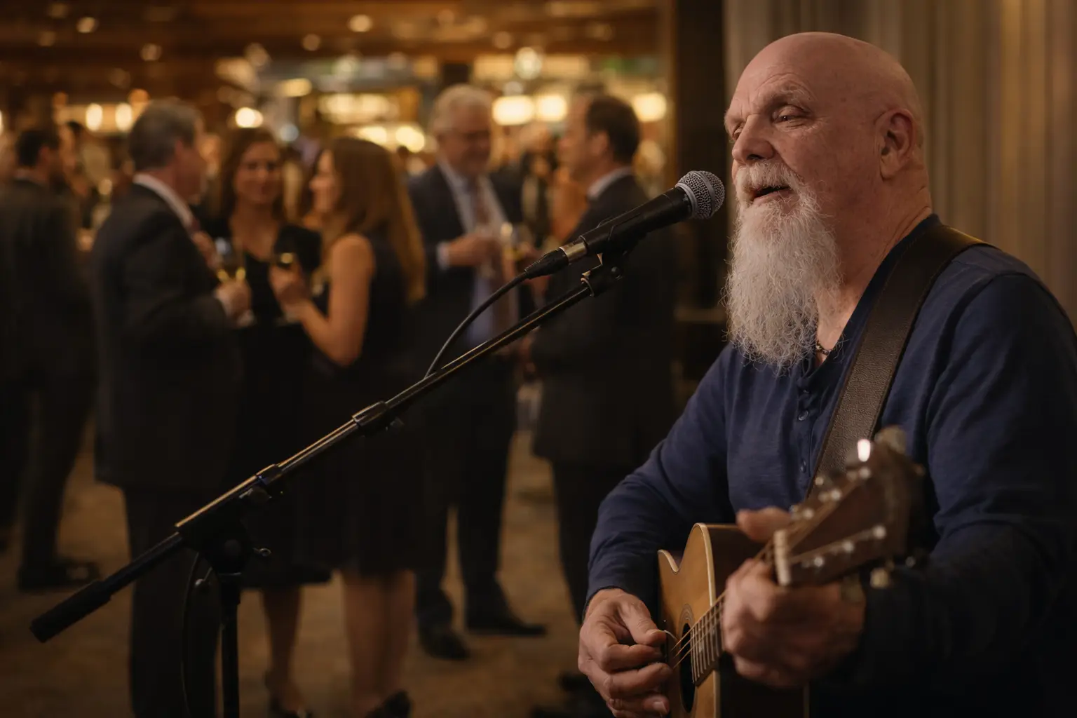 Corporate background music with live acoustic vocals and guitar by Phillip Rogers for receptions networking events dinners and professional gatherings