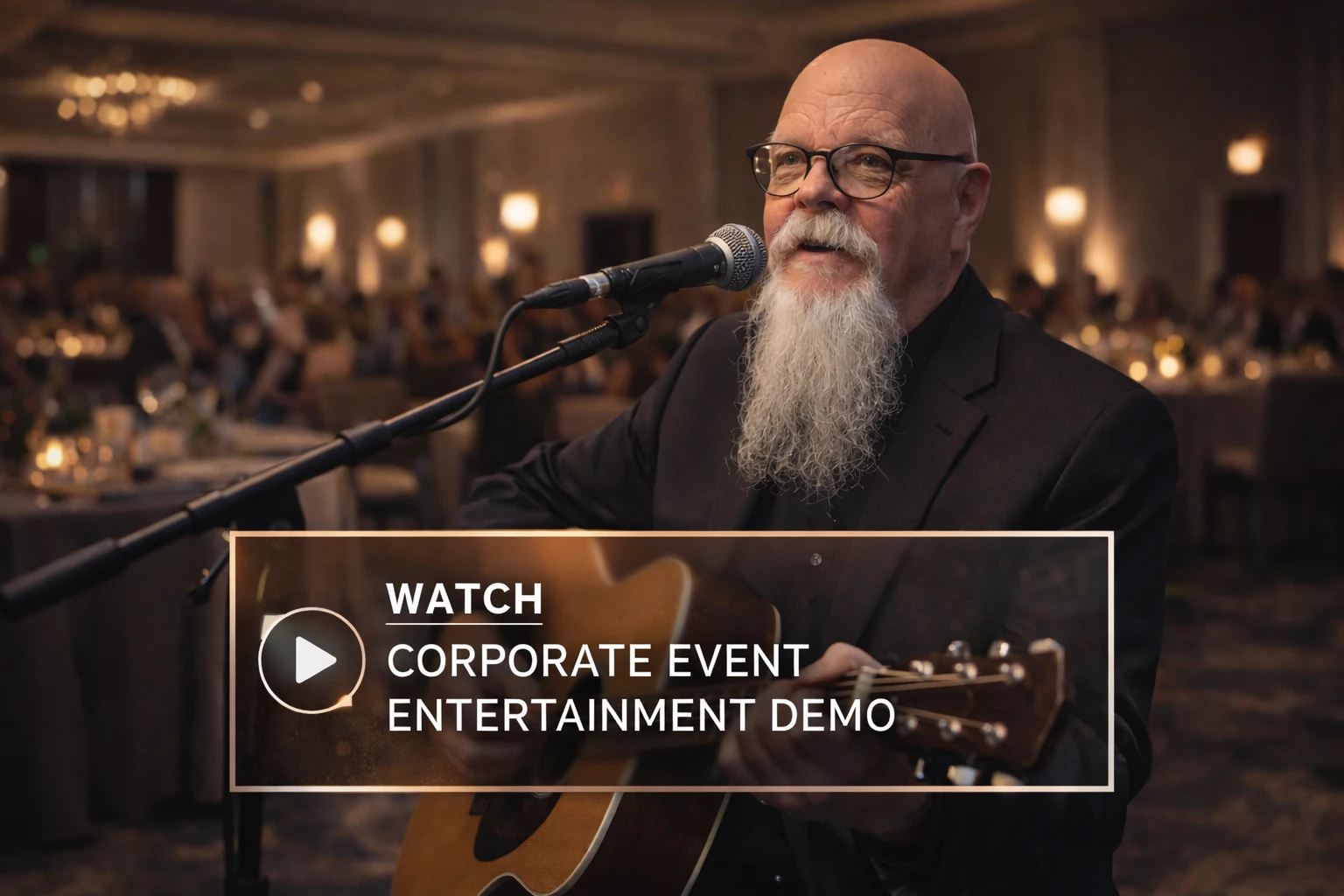 Corporate event entertainment with Phillip Rogers performing live acoustic music for professional gatherings, receptions, dinners, and private company events