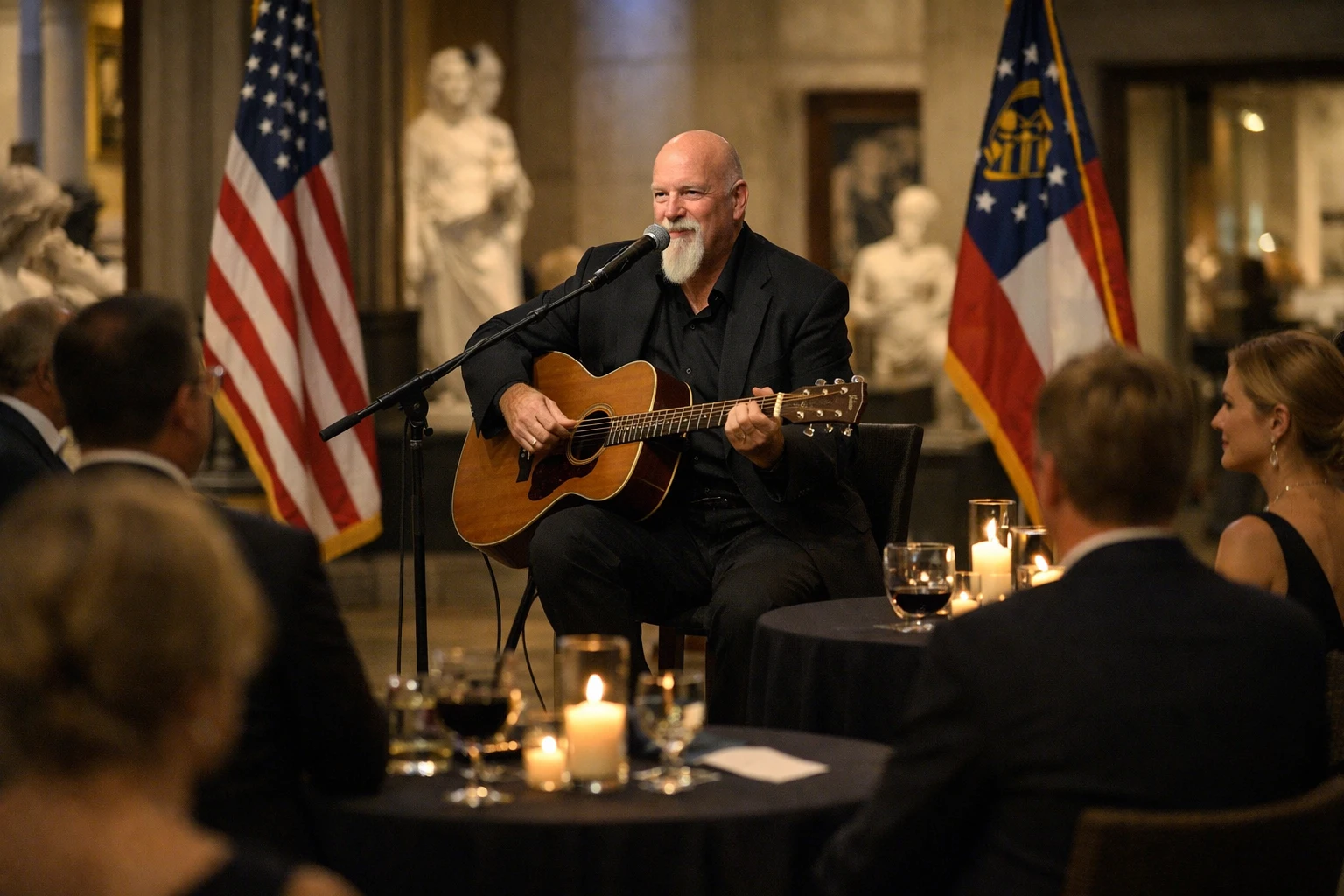 Georgia civic gala entertainment with Phillip Rogers performing live acoustic vocals and guitar at a formal civic gala