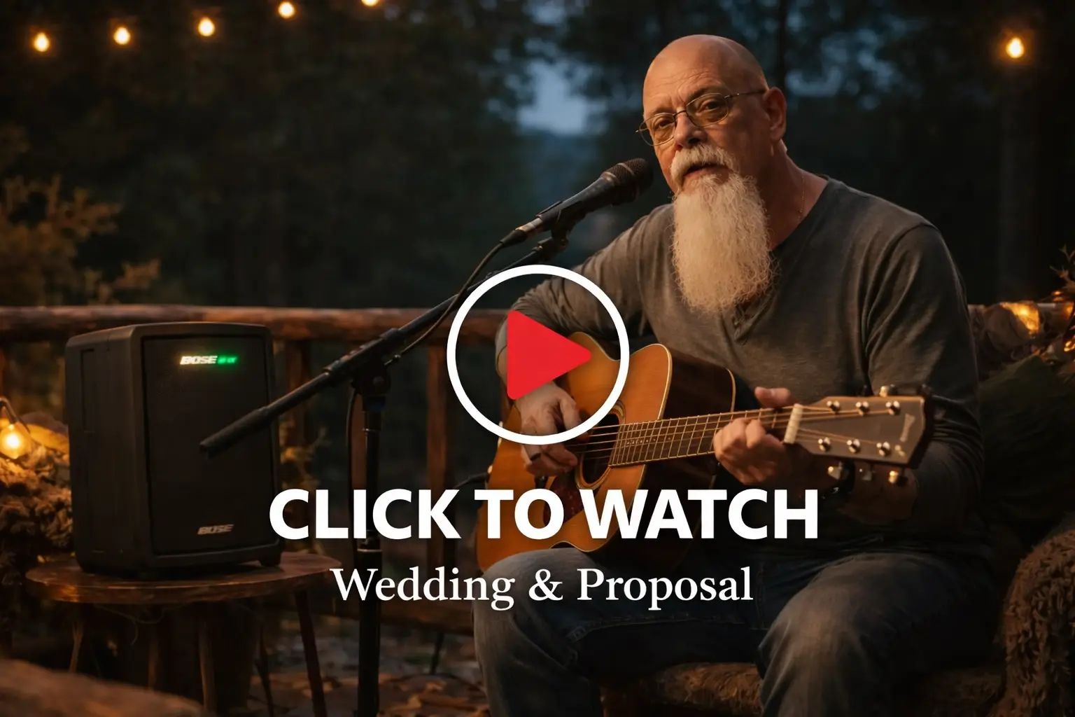 Romantic live music for weddings and marriage proposals by Phillip Rogers in a warm outdoor setting