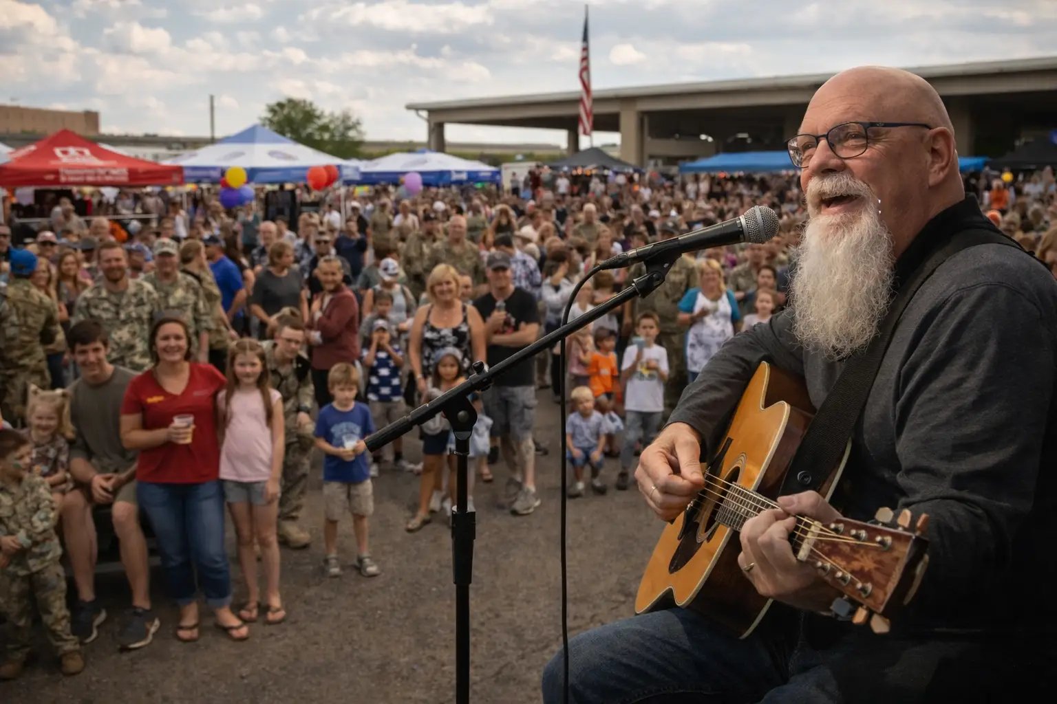 military community event entertainment live acoustic music Phillip Rogers outdoor base gathering