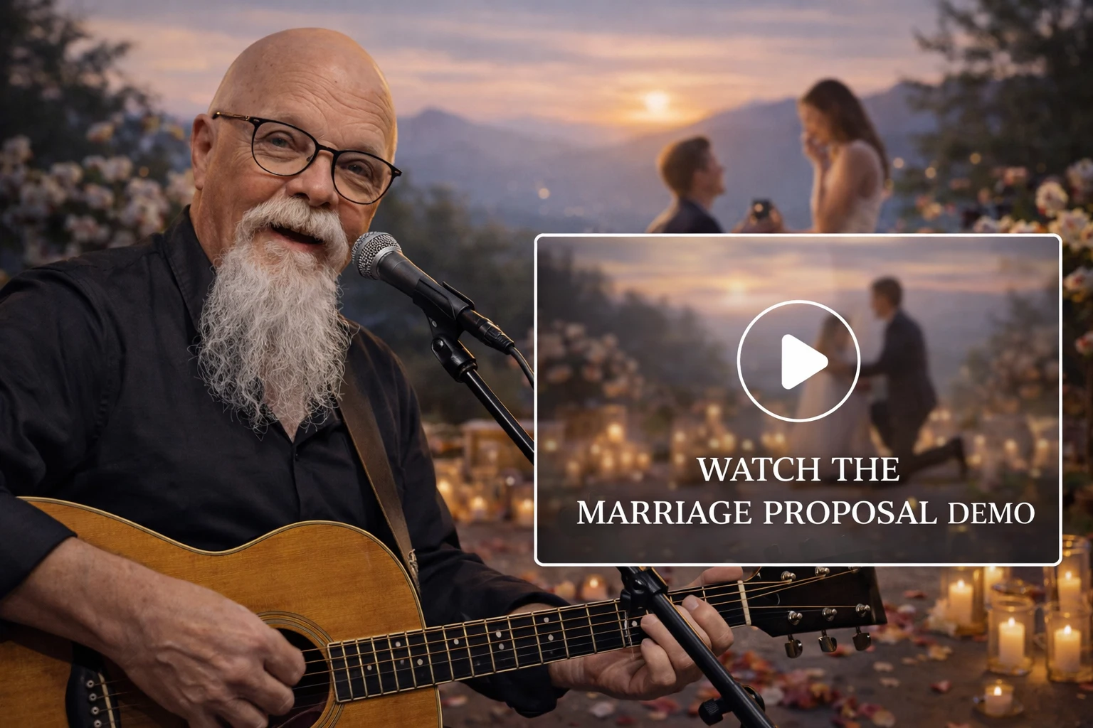 Marriage proposal music with Phillip Rogers performing live for a romantic proposal moment