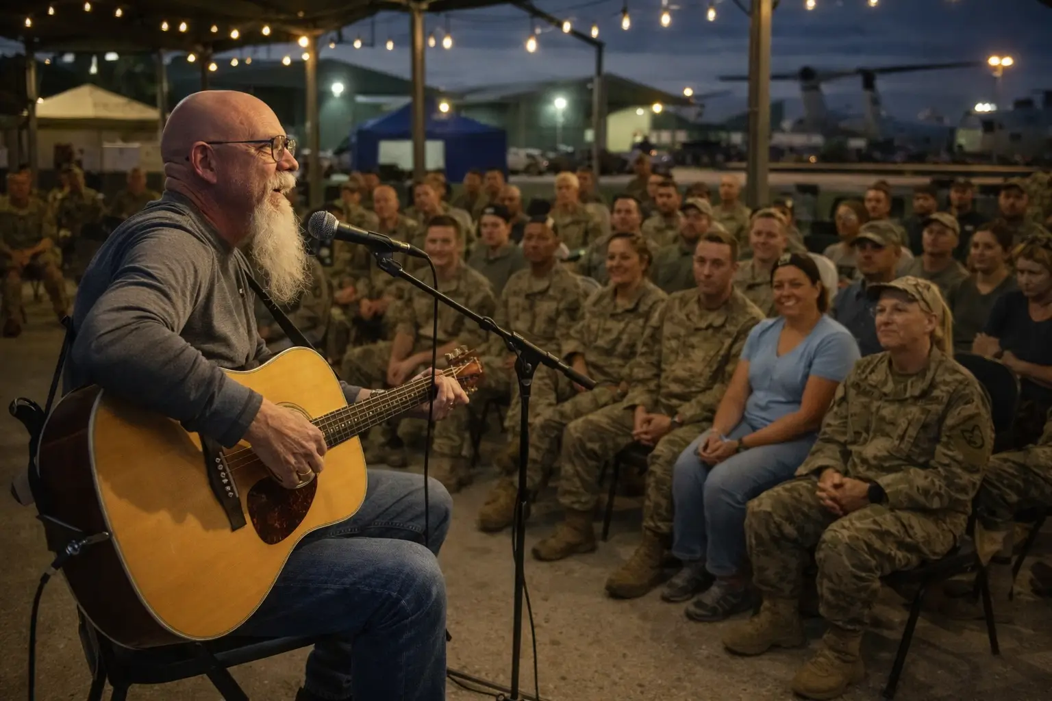 MWR event entertainment live vocalist-first acoustic performance Phillip Rogers military recreation gathering and morale-focused base event atmosphere