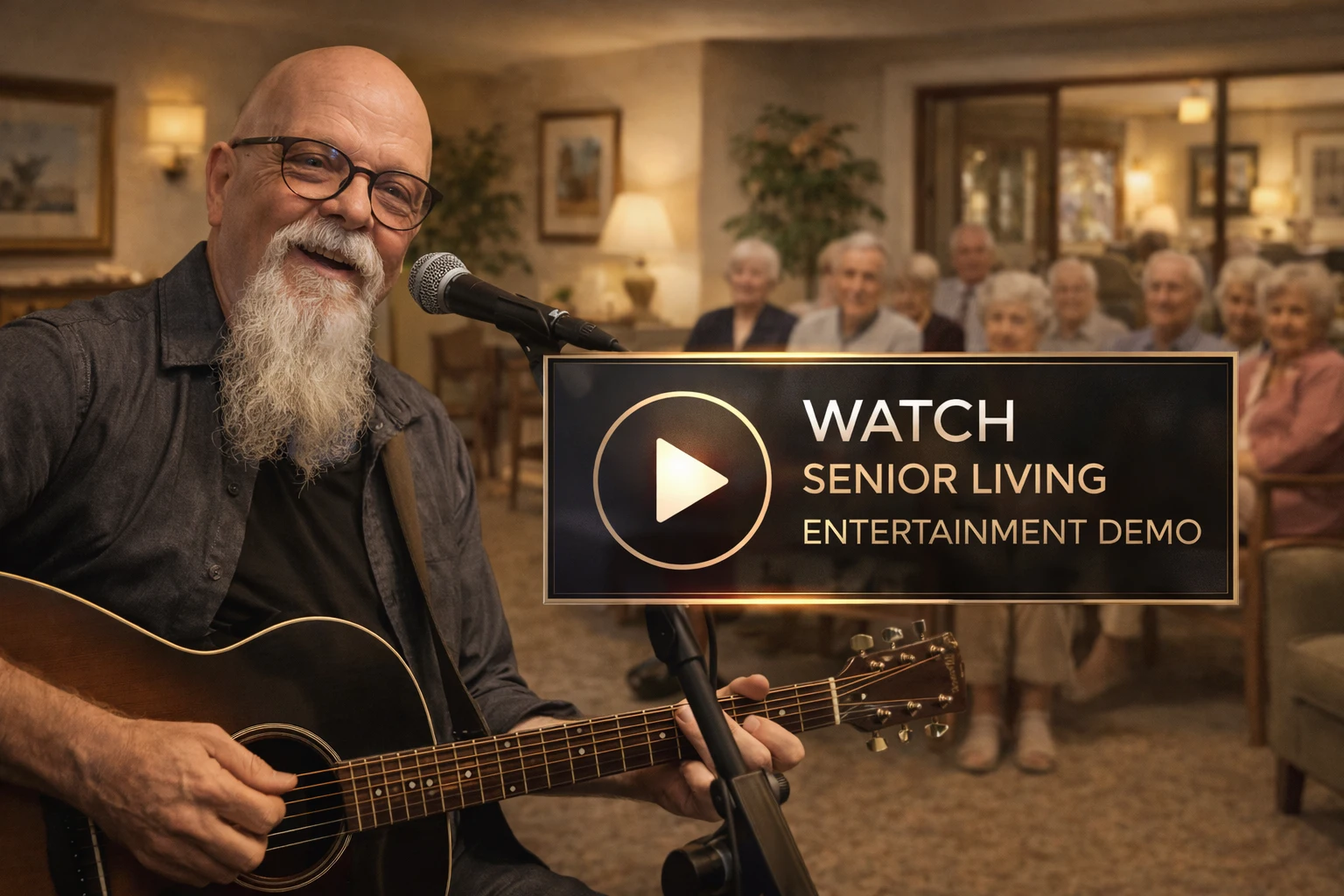 senior living entertainment live vocalist-first performance Phillip Rogers performing for senior residents and retirement communities