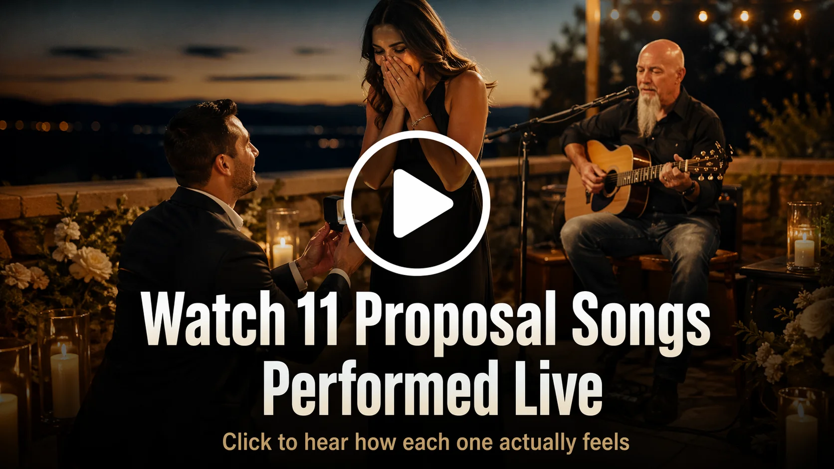 Proposal songs performed live by Phillip Rogers with voice-forward romantic live music during an emotionally timed marriage proposal performance
